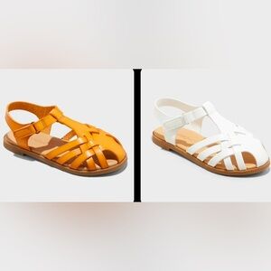 Set of Toddler Ella Sandals - Cat & Jack White Cognac Size 11T